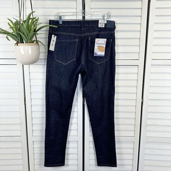 New Dish by DU/ER Adaptive Denim Skinny Jeans Dark Wash Womens Size 32 x 28 - Picture 5 of 11
